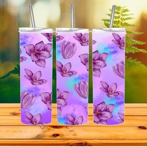 Purple Petals Stainless Steel Tumbler